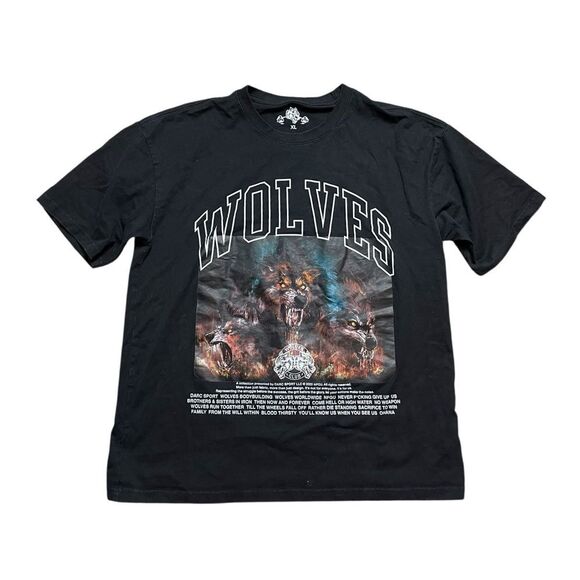 Darc Sport Black Wolves Tee Cerberus T-Shirt Size XL - Picture 1 of 4